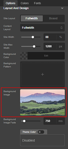 global site bg options