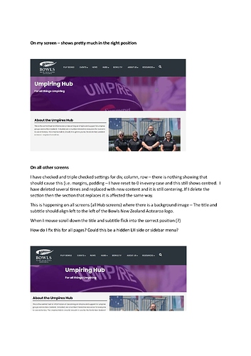 Issue with page titles and subtitles