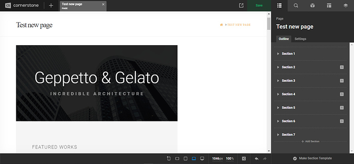 page aligned to left