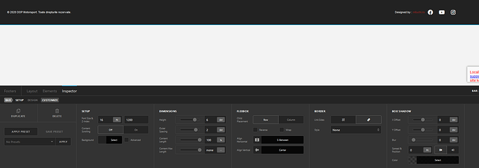 settings for the whole bar