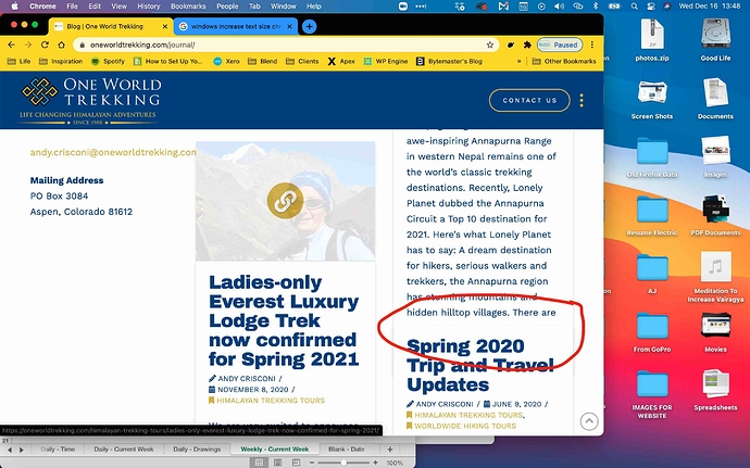 One World Blog problem