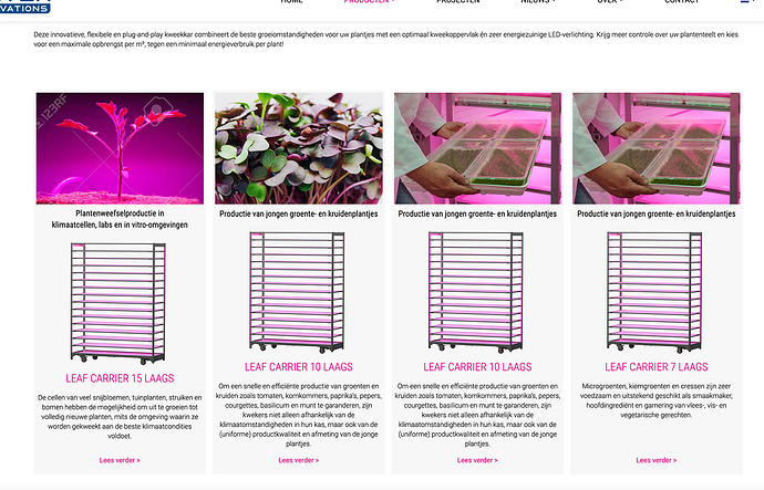 Schermafbeelding producten Horti