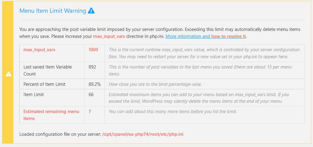 Menu-Item-Limit-Warning