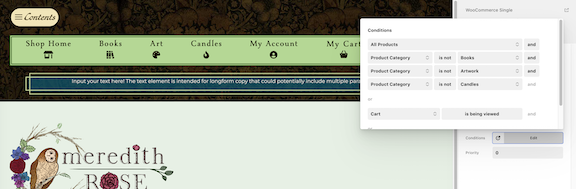 Cart Condition added to Default Single Layout
