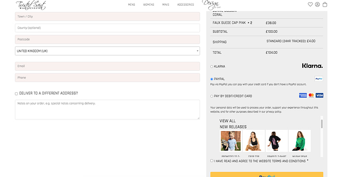 Terms & Conditions at Checkout