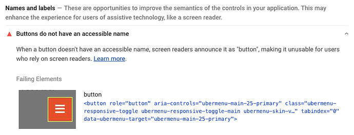 Lighthouse Report Ubermenu Toggle