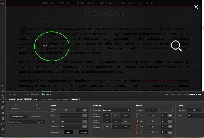 Search Placeholder display issue