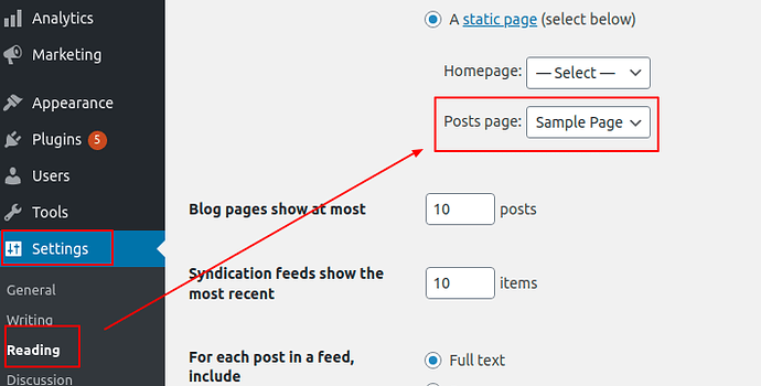 Reading-Settings-‹-primeface-—-WordPress