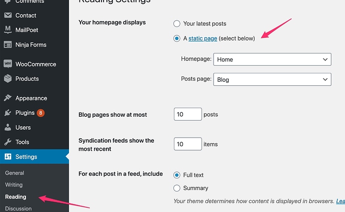 Reading_Settings_‹X_Dev_Tutorials—_WordPress