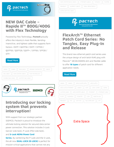 Screenshot - extra space