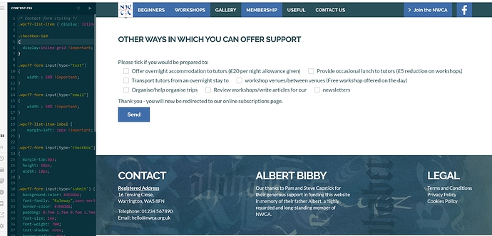 Contact form styling