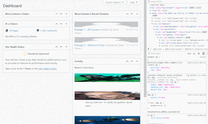 essential grid makes images wide on dashboard