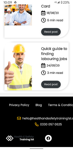 screenshot of footer