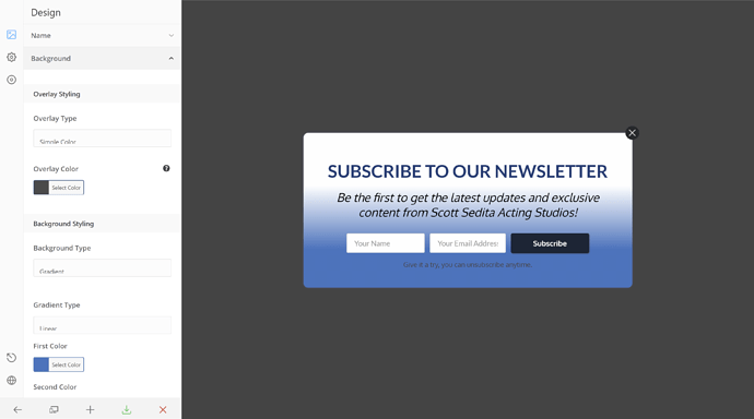 Modal Designer Error