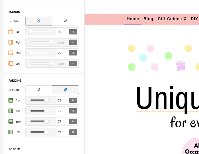 Issue 1 changed margin and padding