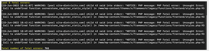 WordPress Error message