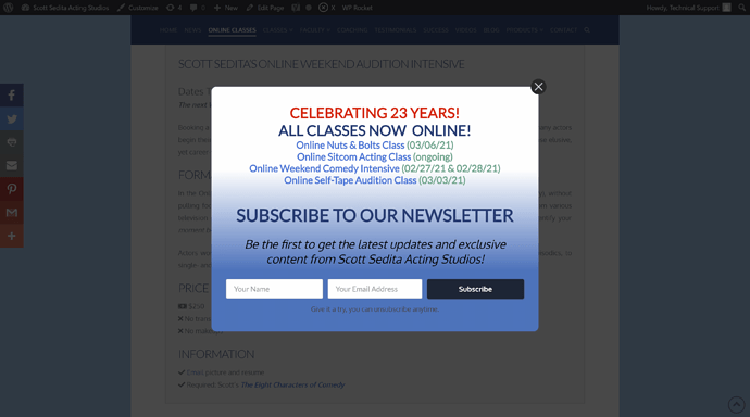 Popup Frontend