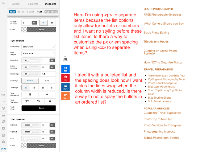 trying spacing with line height