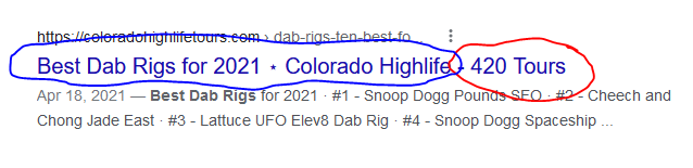 weird serch title showing