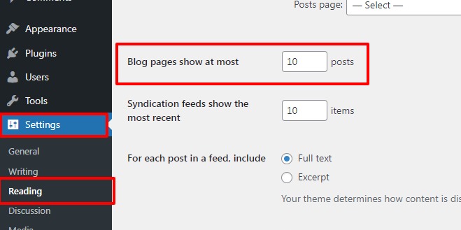 Reading-Settings-‹-Pearl-Promise-—-WordPress