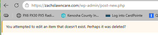 wordpress blog post error